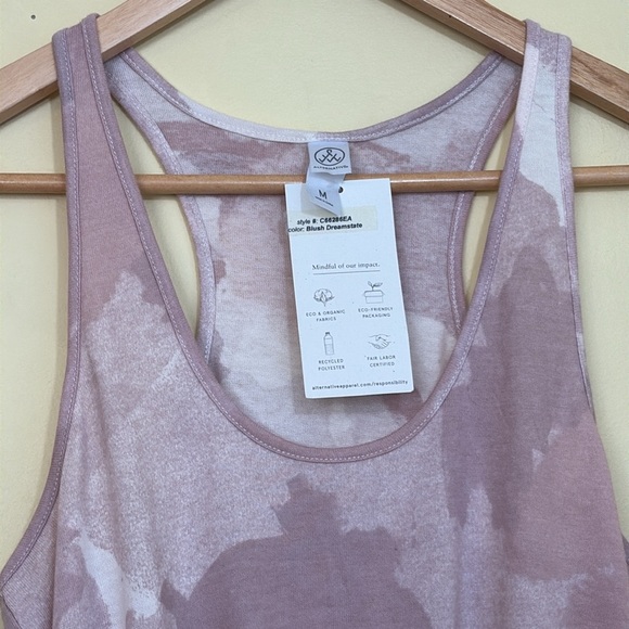 Alternative | NWT Pink Blush Dreamstate Racerback Camo Tee Tank Top Shirt M - Picture 3 of 5